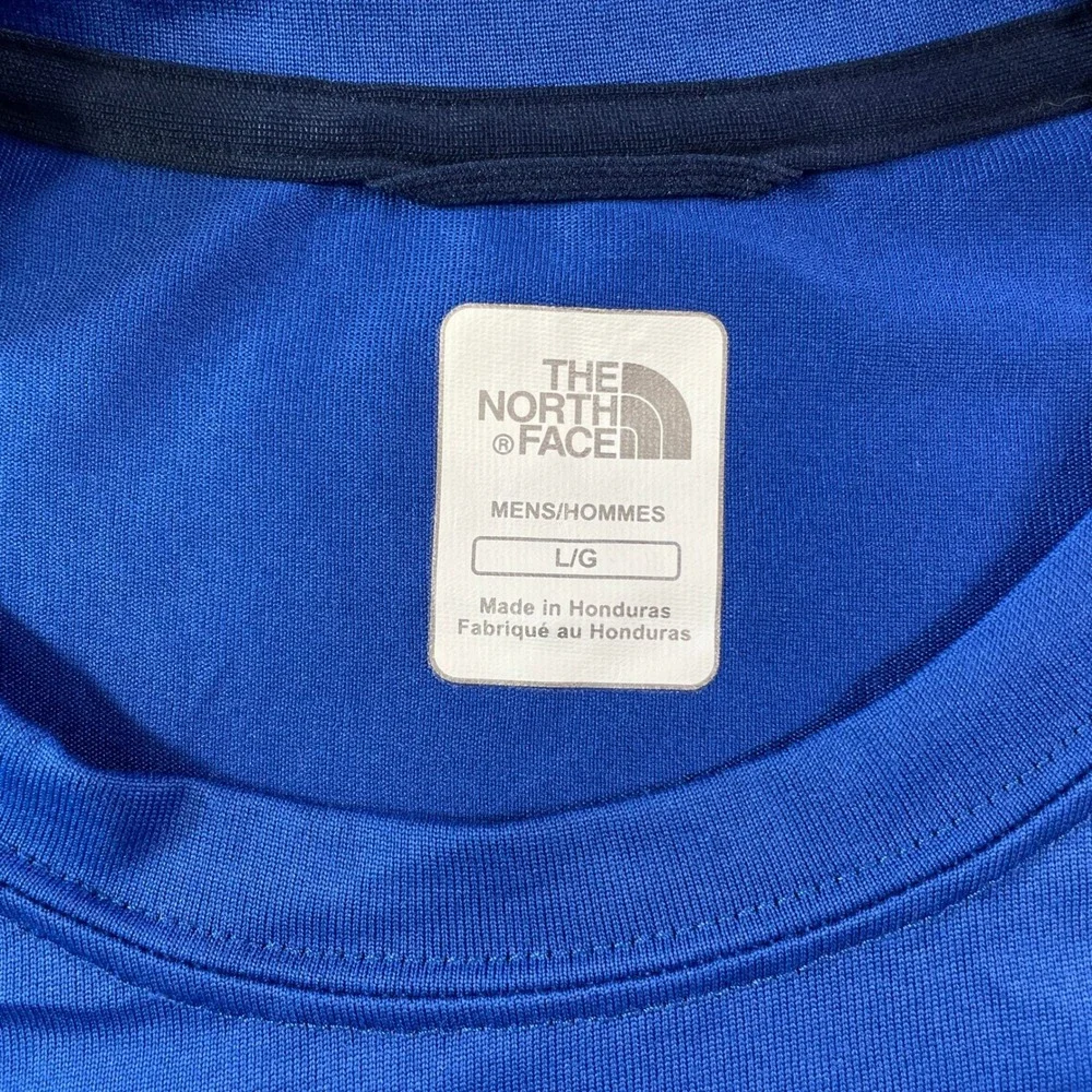 The North Face Shirt VaporWick Mens Large Blue Performance Hiking Light Outdoor
